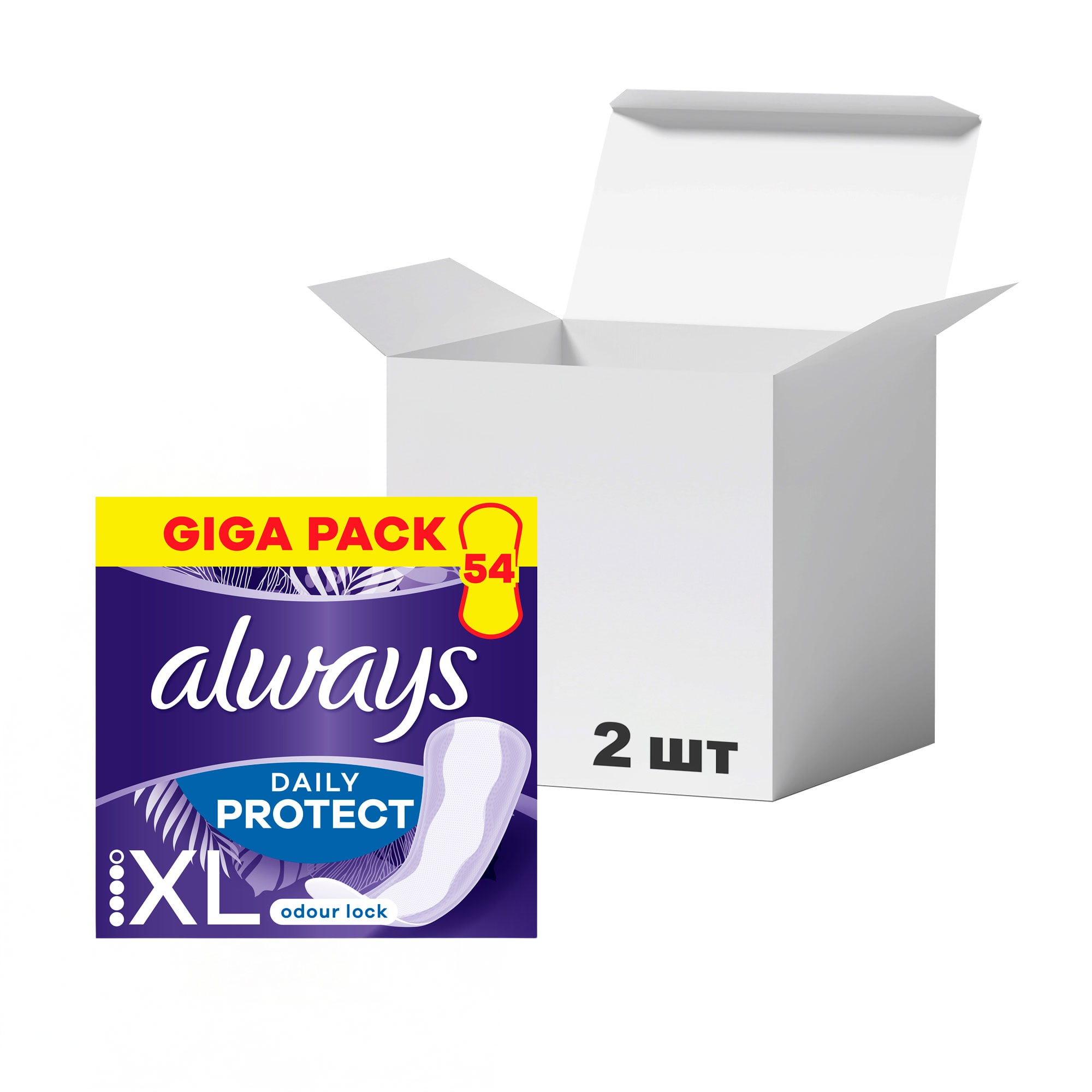 Упаковка щоденних прокладок Always Daily Protect ХL Нейтралізація запаху, 54 шт * 2 шт